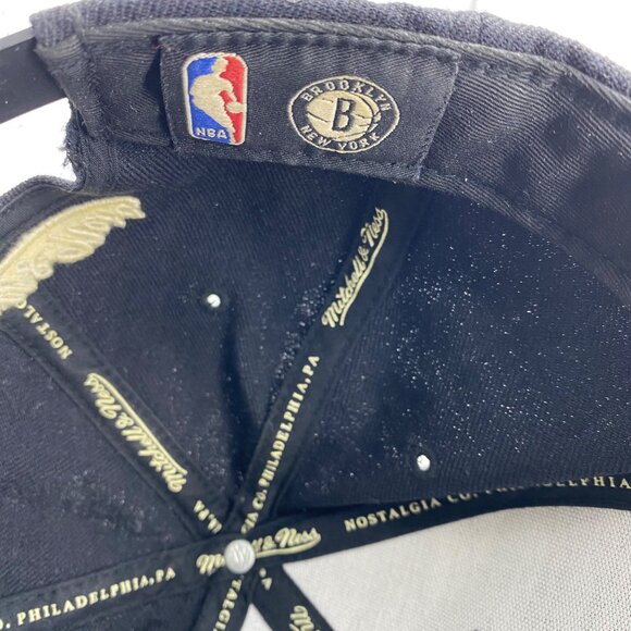 NBA Mitchell & Ness Brooklyn New York Nets Snapback Hat 100% Wool Blue Nostalgia - Picture 7 of 9